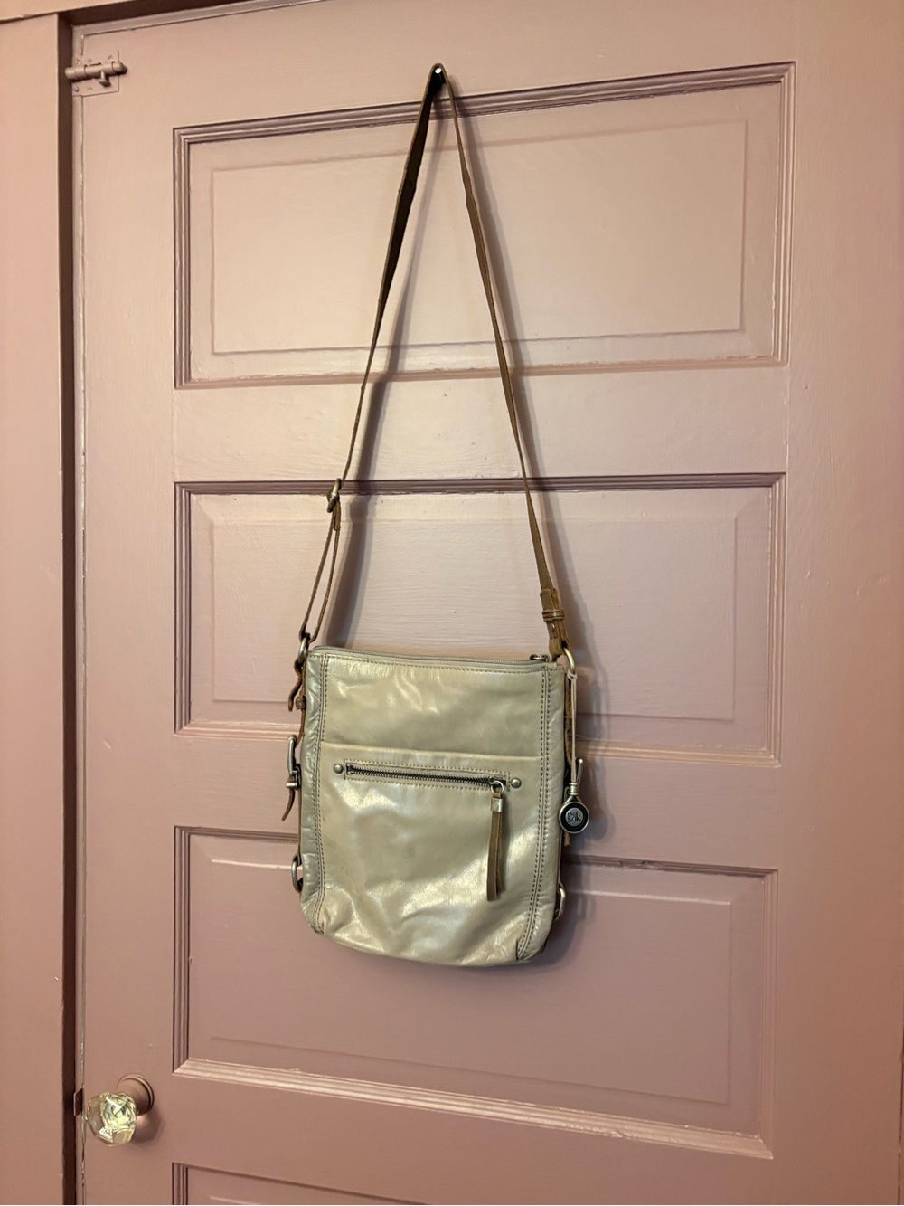 The  Sak, Happy and Free, gray, cross body, leather bag